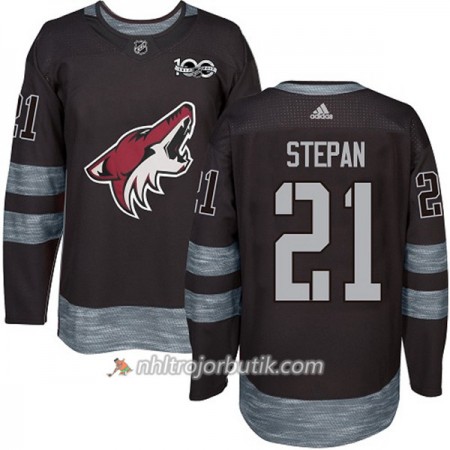Män Ishockey Arizona Coyotes Tröja Derek Stepan 21 1917-2017 100th Anniversary Adidas Svart Authentic